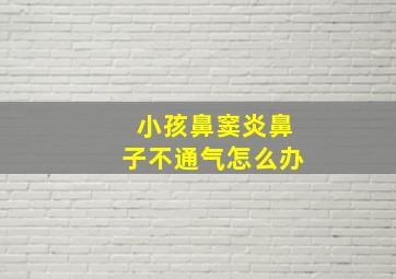 小孩鼻窦炎鼻子不通气怎么办