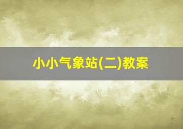 小小气象站(二)教案