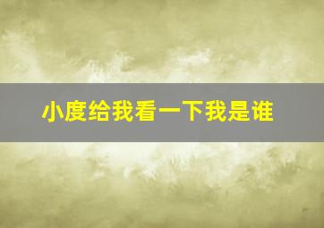 小度给我看一下我是谁