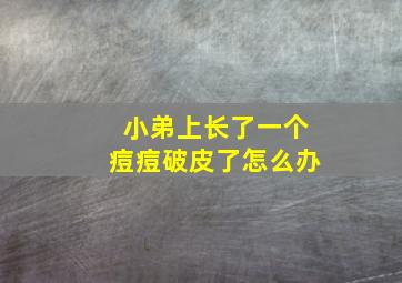 小弟上长了一个痘痘破皮了怎么办