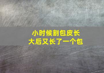 小时候割包皮长大后又长了一个包