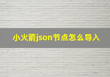 小火箭json节点怎么导入