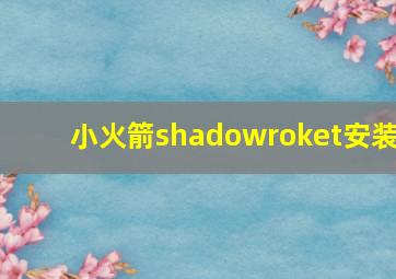 小火箭shadowroket安装