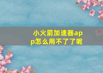 小火箭加速器app怎么用不了了呢