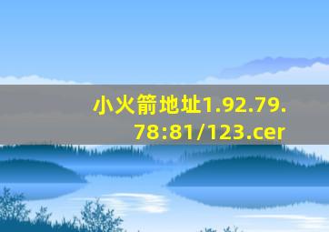 小火箭地址1.92.79.78:81/123.cer