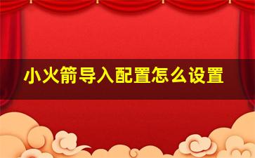 小火箭导入配置怎么设置