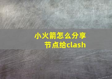 小火箭怎么分享节点给clash