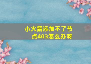 小火箭添加不了节点403怎么办呀