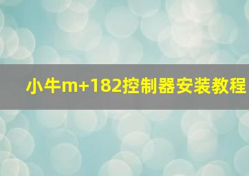 小牛m+182控制器安装教程