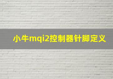 小牛mqi2控制器针脚定义