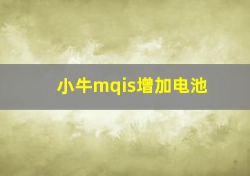 小牛mqis增加电池