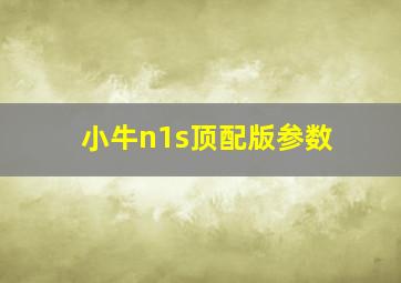 小牛n1s顶配版参数