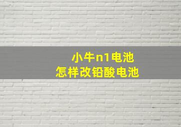 小牛n1电池怎样改铅酸电池