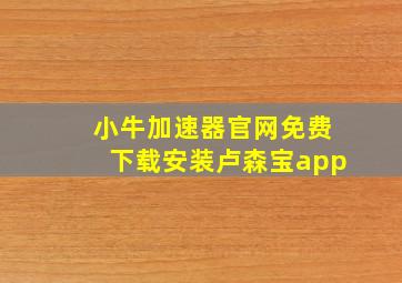 小牛加速器官网免费下载安装卢森宝app