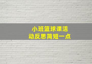 小班篮球课活动反思简短一点