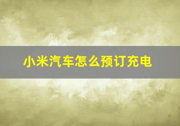 小米汽车怎么预订充电