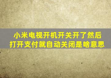 小米电视开机开关开了然后打开支付就自动关闭是啥意思