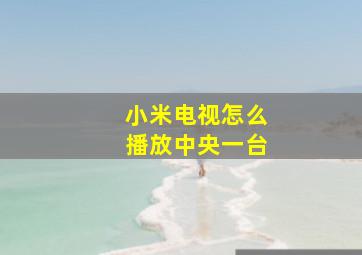 小米电视怎么播放中央一台