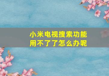 小米电视搜索功能用不了了怎么办呢