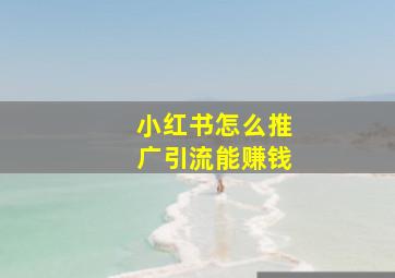 小红书怎么推广引流能赚钱