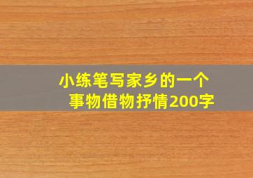 小练笔写家乡的一个事物借物抒情200字