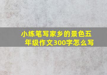 小练笔写家乡的景色五年级作文300字怎么写