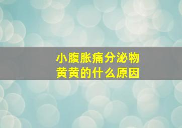 小腹胀痛分泌物黄黄的什么原因