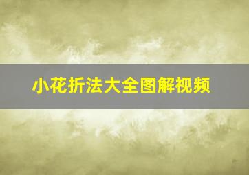 小花折法大全图解视频