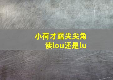 小荷才露尖尖角读lou还是lu