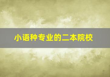 小语种专业的二本院校