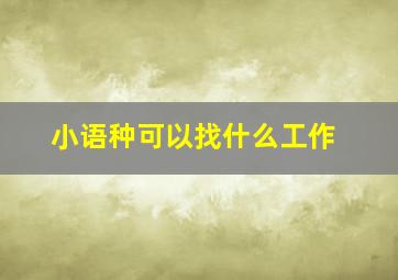 小语种可以找什么工作