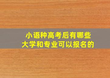 小语种高考后有哪些大学和专业可以报名的