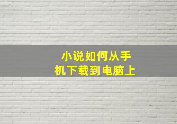 小说如何从手机下载到电脑上