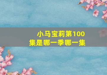 小马宝莉第100集是哪一季哪一集