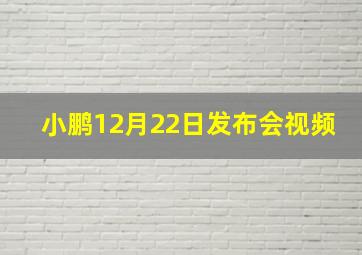 小鹏12月22日发布会视频