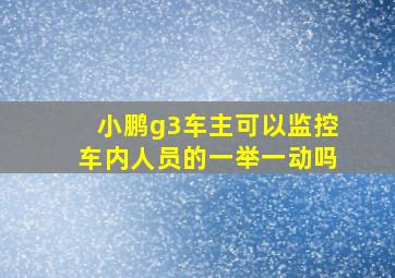 小鹏g3车主可以监控车内人员的一举一动吗