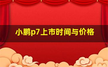 小鹏p7上市时间与价格