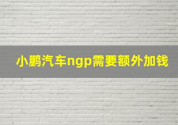 小鹏汽车ngp需要额外加钱