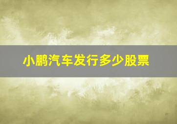 小鹏汽车发行多少股票