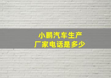 小鹏汽车生产厂家电话是多少