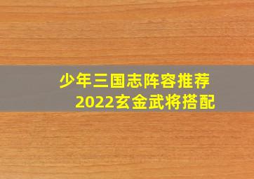 少年三国志阵容推荐2022玄金武将搭配