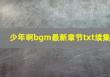 少年啊bgm最新章节txt续集