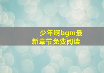 少年啊bgm最新章节免费阅读