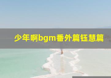 少年啊bgm番外篇钰慧篇