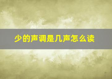 少的声调是几声怎么读