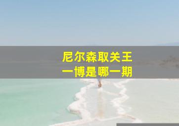 尼尔森取关王一博是哪一期