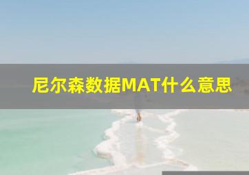 尼尔森数据MAT什么意思