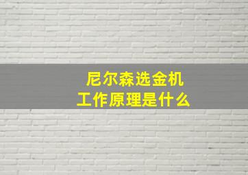 尼尔森选金机工作原理是什么