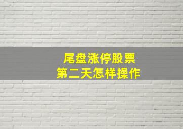 尾盘涨停股票第二天怎样操作