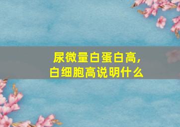 尿微量白蛋白高,白细胞高说明什么